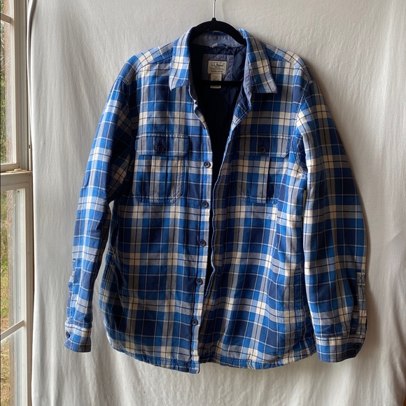 L.L. Bean Jackets & Blazers - Blue Plaid Flannel L.L.Bean Shaket